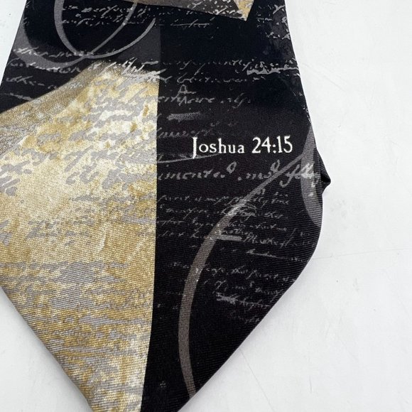 Men Tie Religious EAGLES WINGS Serve the Lord JOSUHA 24:15 Silk Necktie Biblical - Picture 3 of 6
